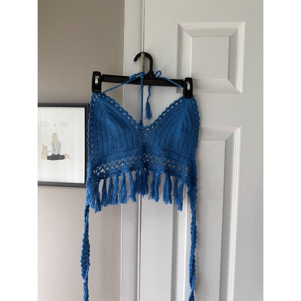 Blue Crochet Top